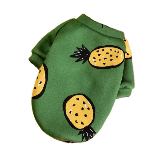 Pull pour Chihuahua vert motifs ananas β Confortable, vΓͺtement parfait pour garder votre petit chien ou chat au chaud
