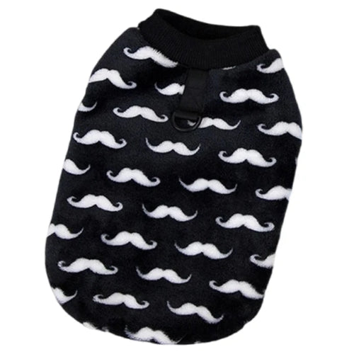 Pull pour Chihuahua noir avec motifs moustaches blanches β vΓͺtement parfait pour garder votre petit chien ou chat au chaud