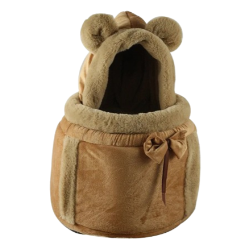 Sac Γ dos cocoon polaire marron pour transporter votre Chihuahua - confortable pour emmener partout votre petit chien ou chat