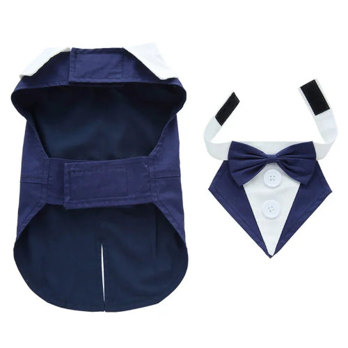 DΓ©guisement Chihuahua : costume smoking bleu marine confortable et tendance, parfait pour les fΓͺtes, Γ©vΓ¨nements, anniversaires ou halloween β taille parfaite pour les petits chiens