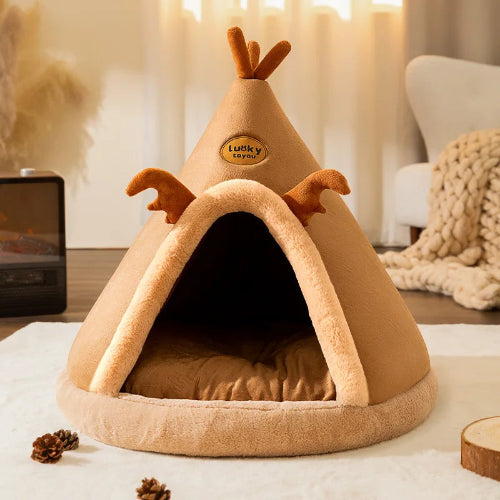 Niche pour Chihuahua - Tente tipi indien marron β Confortable pour offrir Γ votre petit chien ou chat un espace de repos