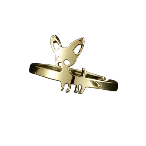 Chihuahua Jewelry: Adjustable Gold Ring