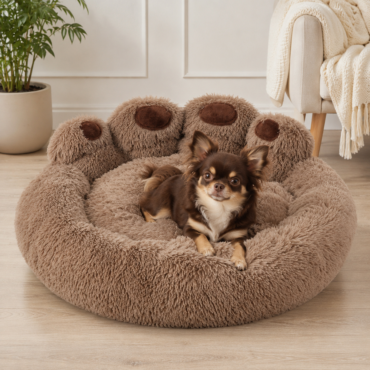 Panier moelleux pour petit chien