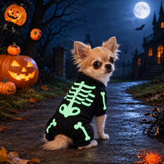 Déguisement Chihuahua : Squelette Phosphorescent
