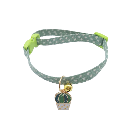 Chihuahua Collar: Green Cactus