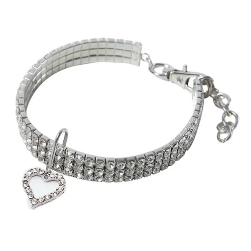 Chihuahua Necklace: Diamond + Silver Heart