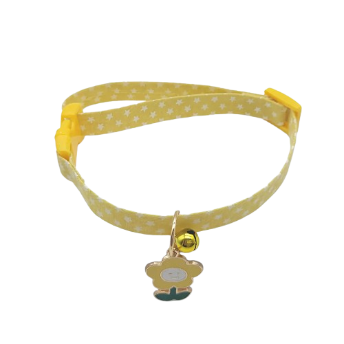 Chihuahua Collar: Yellow Flowers Bell