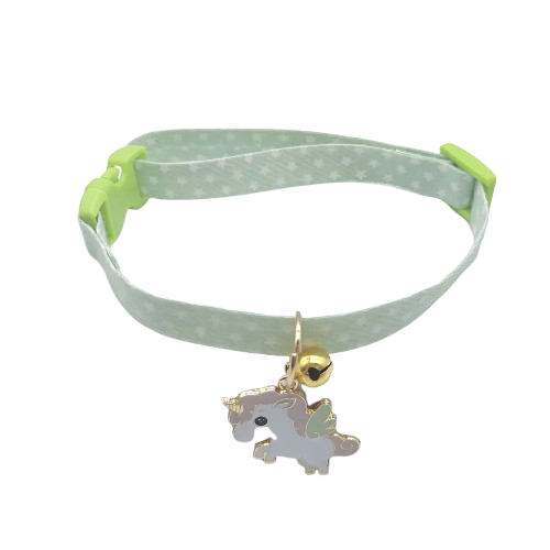 Chihuahua Collar: Green Unicorn