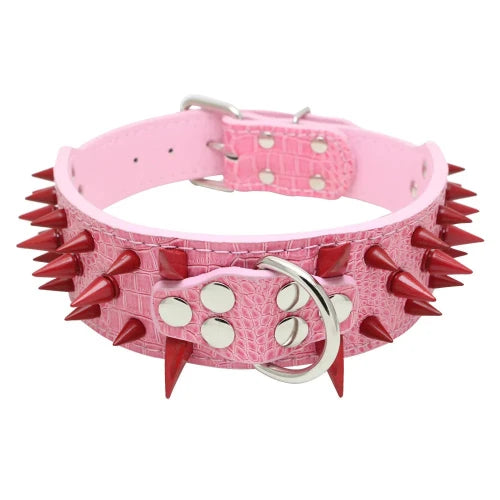 Collier Chihuahua : Punk Pointes Cuir