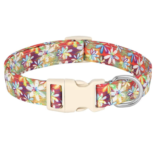Chihuahua Collar: Red Flowers