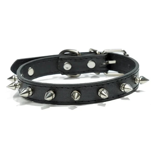 Chihuahua-Halsband: Punk-Leder-Spikes