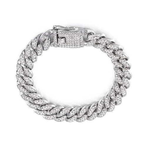 Chihuahua Necklace: Rhinestone Diamonds Silver