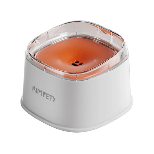 Gamelle anti éclaboussures surélevée. Adaptée à tous les petits chiens et les chats. Vendue sur la boutique Mon Petit Chihuahua. Couleur blanc et orange