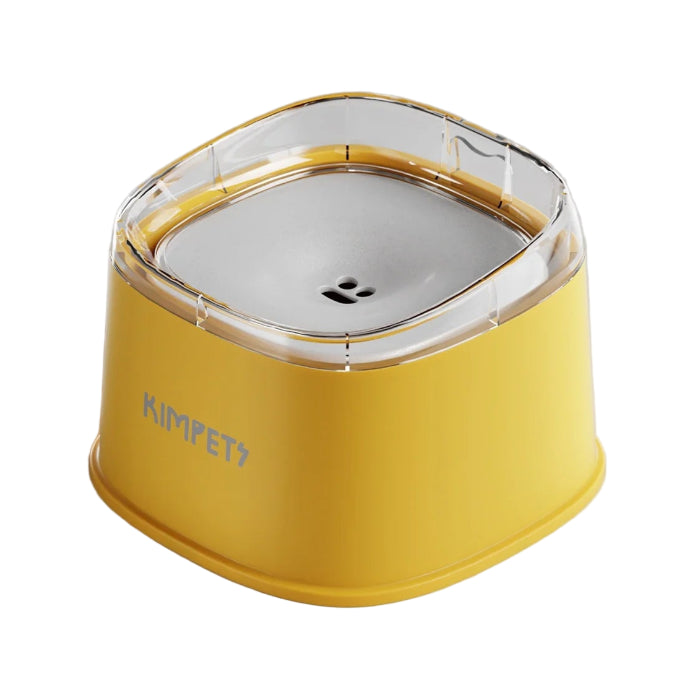 Gamelle anti éclaboussures surélevée. Adaptée à tous les petits chiens et les chats. Vendue sur la boutique Mon Petit Chihuahua. Couleur jaune et blanc