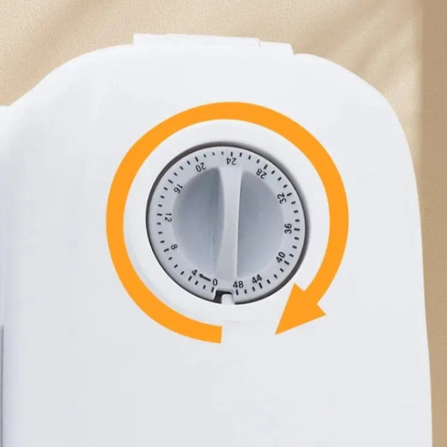 Gamelle simple compartiment. Avec un timer pour ouverture automatique. Adaptée à tous les petits chiens et les chats. Vendue sur la boutique Mon Petit Chihuahua. Zoom sur le timer