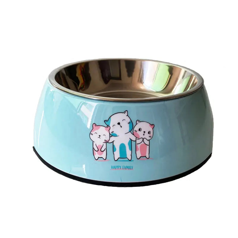 Gamelle Chien inox Bleue Happy Family adaptée aux petits chiens et aux chats. Vendue sur la boutique Mon Petit Chihuahua.
