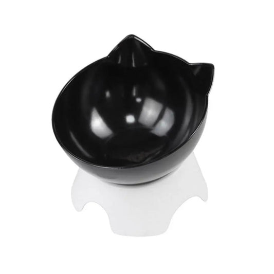 Gamelle simple en plastique résistant, surélevée. Adaptée aux petits chiens et aux chats. Vendue sur la boutique Mon Petit Chihuahua. Couleur noire