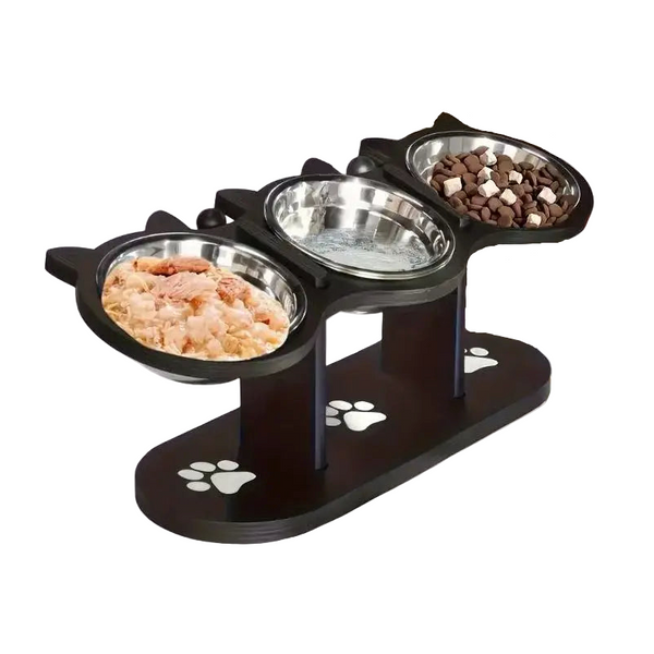 Gamelle Chien : Station repas triple surélevée