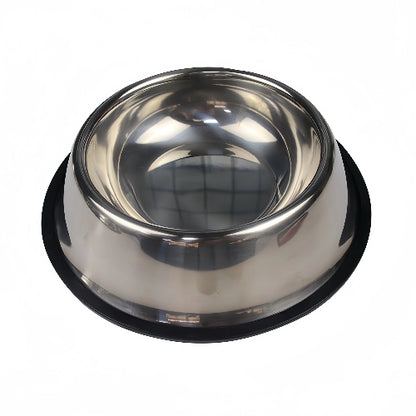 Gamelle en inox, avec base antidérapante. Adaptée à tous les petits chiens et les chats. Vendue sur la boutique Mon Petit Chihuahua.