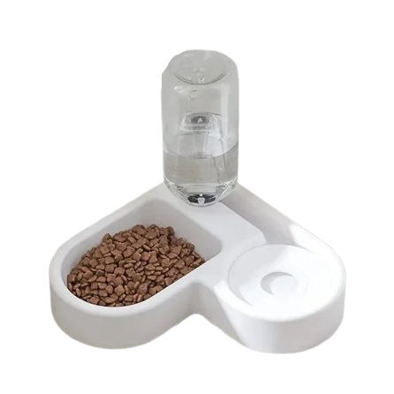 Gamelle double compartiment, avec réserve d’eau. Adaptée à tous les petits chiens et les chats. Vendue sur la boutique Mon Petit Chihuahua. Couleur blanche