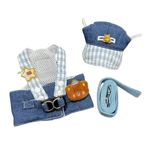 Harnais Chihuahua : Ensemble Bleu Nounours