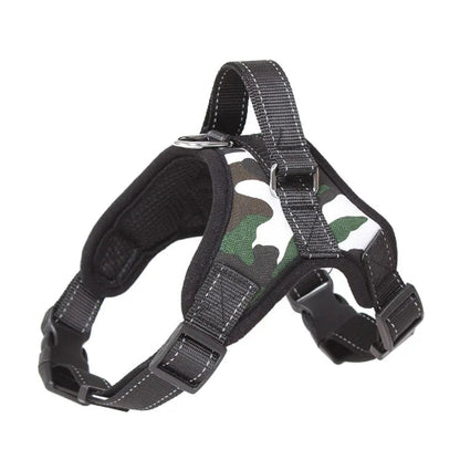 Harnais renforcé motif Camouflage pour petit chien. Réglable et confortable, convient aux petits chiens, chihuahuas, ou aux chats.