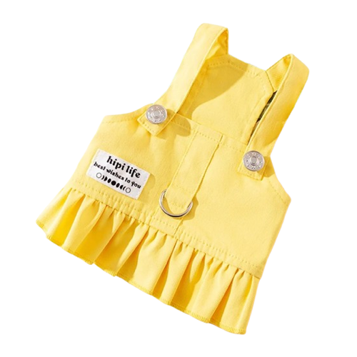 Harnais Chihuahua : Robe Jaune + Laisse