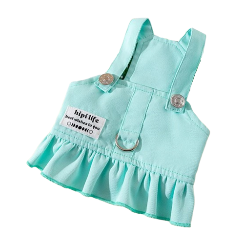 Harnais Chihuahua : Robe Verte + Laisse