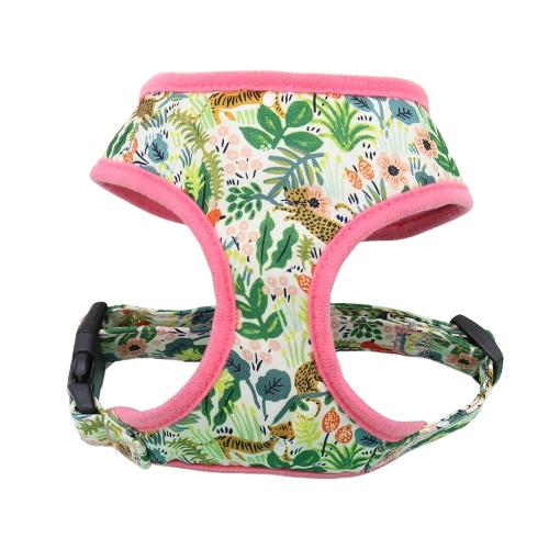 Harnais Chihuahua : Rose et Vert motif Floral