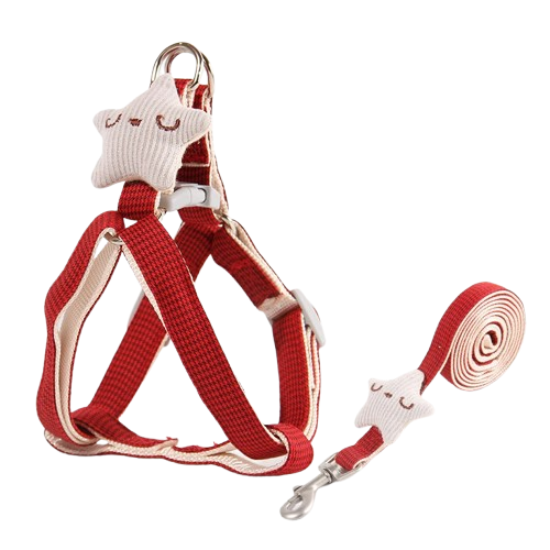 Chihuahua Harness: Velvet Star + Leash