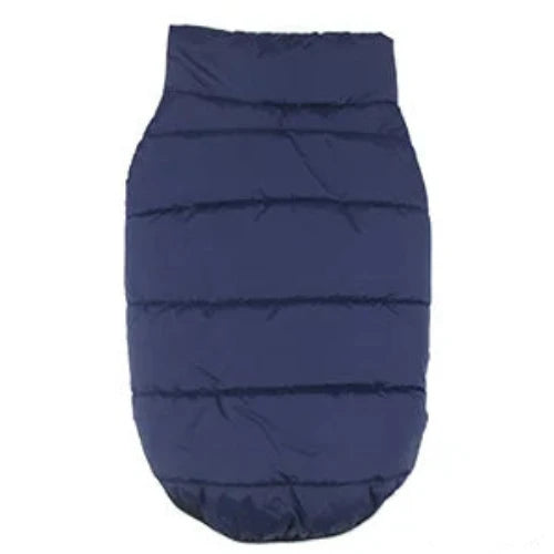 Chihuahua-Mantel: Dunkelblaue Daunenjacke