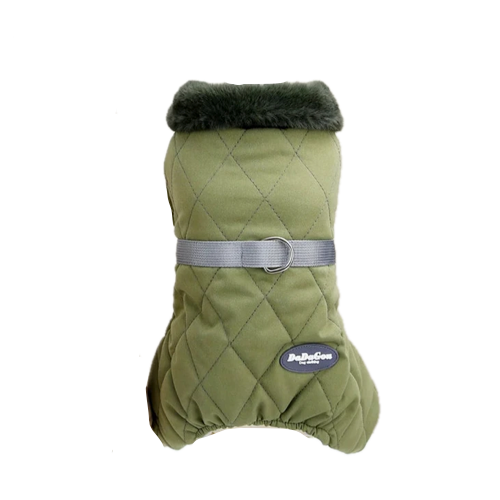Manteau Chihuahua : Doudoune Col Fourrure Verte