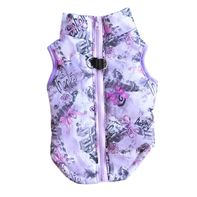Chihuahua-Mantel: Lila Daunenjacke