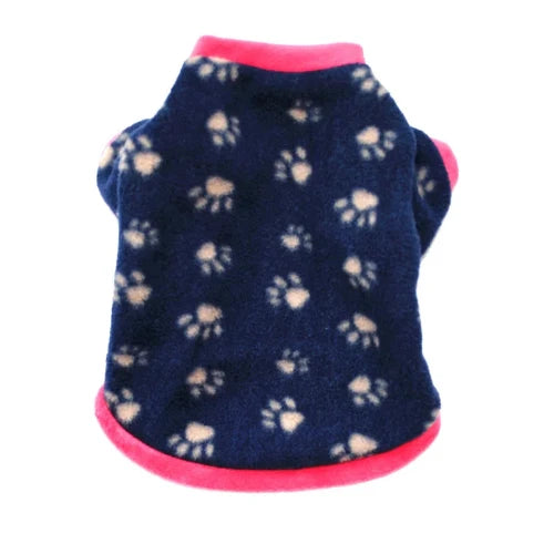 Chihuahua-Pullover: Blau-rosa Pfotenabdruck
