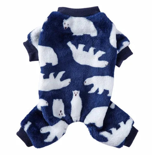 Chihuahua-Pyjama: Blauer Eisbär