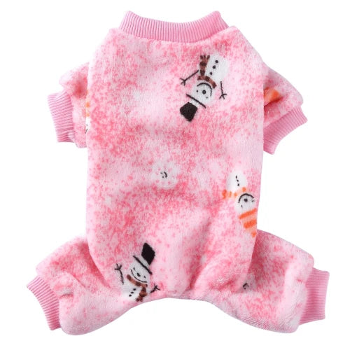 Chihuahua Pajamas: Pink Snowman