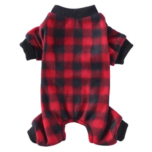 Chihuahua-Pyjama: Schwarz-rot kariert