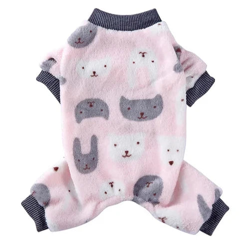 Chihuahua-Pyjama: Rosa mit grauen Katzen