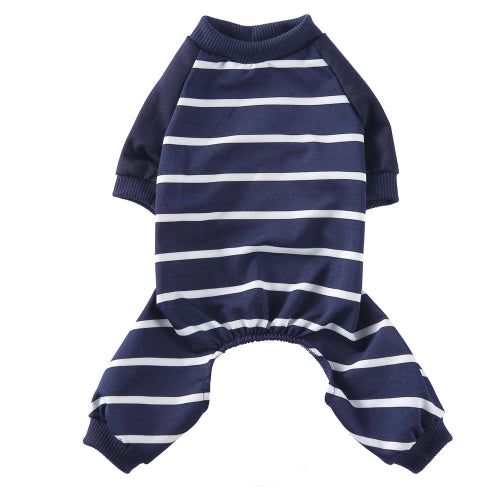 Chihuahua-Pyjama: Blaue Streifen