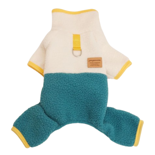 Chihuahua-Pyjama: Weiß-blaues Fleece