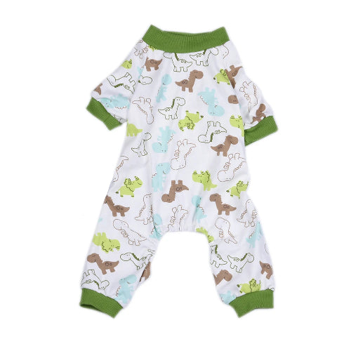 Chihuahua Pajamas: Green Dinosaurs