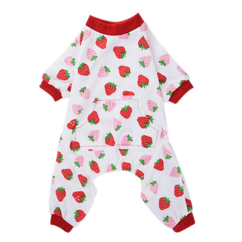 Chihuahua-Pyjama: Erdbeeren