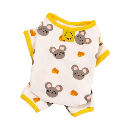 Chihuahua-Pyjama: Maus- und Käsemuster