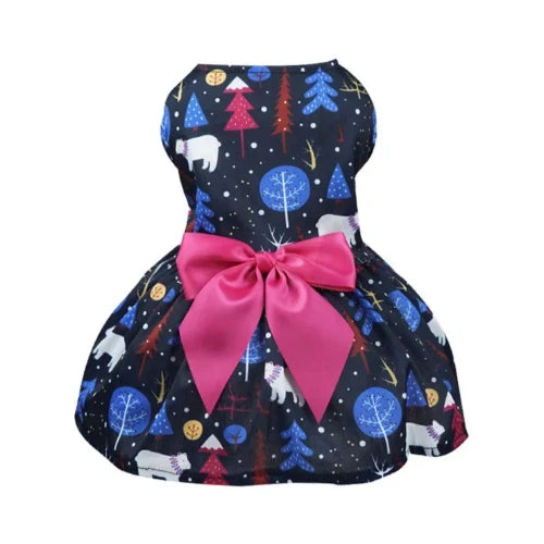 Chihuahua-Kleid: Schwarz-Rosa Weihnachten