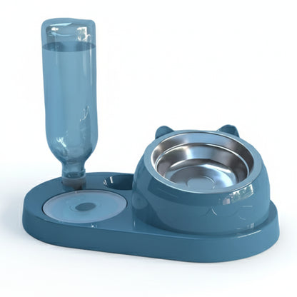 Dog Bowl: Double with tilted bowl