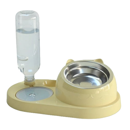 Dog Bowl: Double with tilted bowl