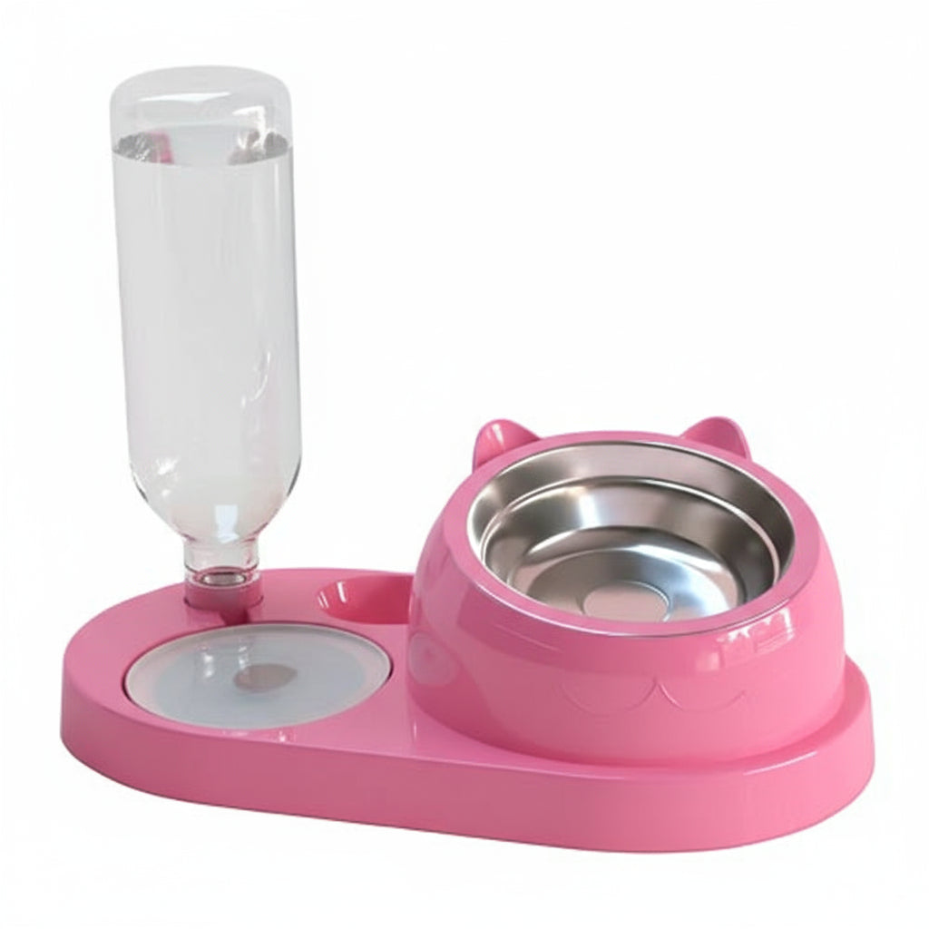 Dog Bowl: Double with tilted bowl