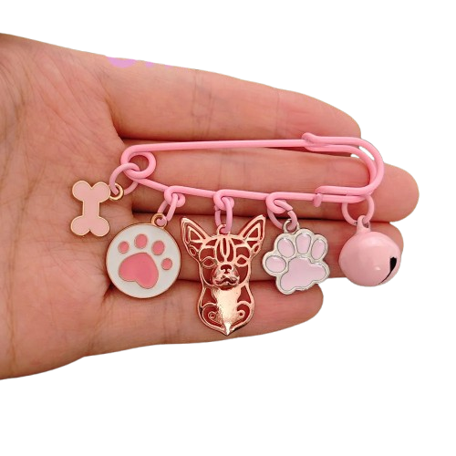 Chihuahua-Schmuck: Rosa Broschen-Dekorationen