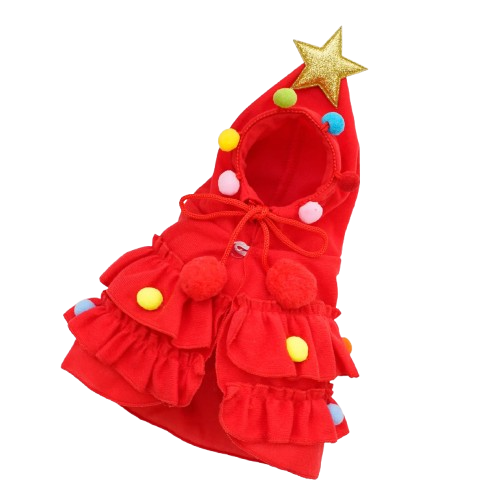 Chihuahua Costume: Red Christmas Tree