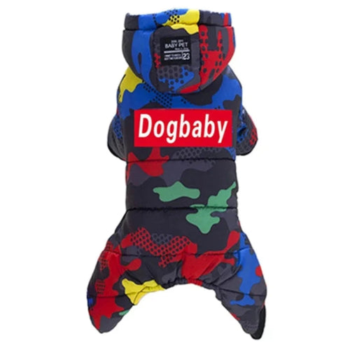 Chihuahua-Mantel: Bunte Daunenjacke